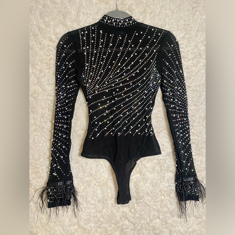 Rhinestone Bodysuit Mesh - Picture 1 of 4